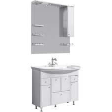 Комплект мебели белый глянец 105 см Aqwella Barcelona Lux BA0110K + 4620008197340 + Ba.02.10