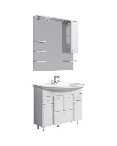 Комплект мебели белый глянец 105 см Aqwella Barcelona Lux BA0110K + 4620008197340 + Ba.02.10