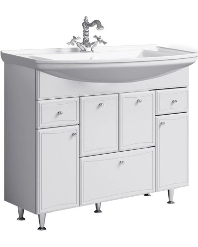 Комплект мебели белый глянец 105 см Aqwella Barcelona Lux BA0110K + 4620008197340 + Ba.02.10