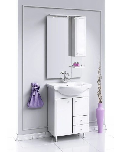 Комплект мебели белый глянец 65,5 см Aqwella Barcelona Lux BA0106K + 4640021062296 + Ba.02.06