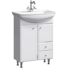 Комплект мебели белый глянец 65,5 см Aqwella Barcelona Lux BA0106K + 4640021062296 + Ba.02.06