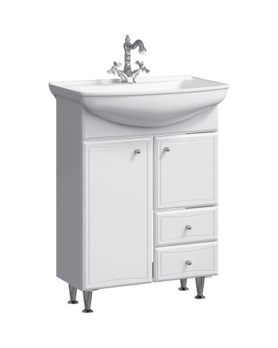 Комплект мебели белый глянец 65,5 см Aqwella Barcelona Lux BA0106K + 4640021062296 + Ba.02.06