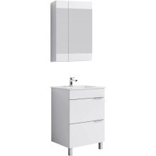 Комплект мебели белый глянец 61 см Aqwella Brig Br.01.06/2//W + 27181 + Br.04.06/W