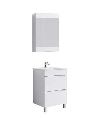 Комплект мебели белый глянец 61 см Aqwella Brig Br.01.06/2//W + 27181 + Br.04.06/W