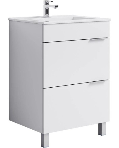 Комплект мебели белый глянец 61 см Aqwella Brig Br.01.06/2//W + 27181 + Br.04.06/W