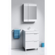 Комплект мебели белый глянец 61 см Aqwella Brig Br.01.06/2//W + 27181 + Br.04.06/W