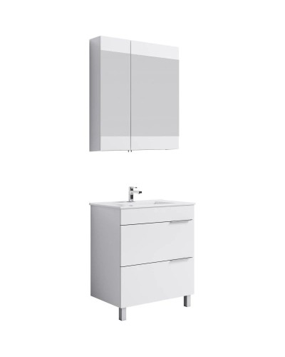 Комплект мебели белый глянец 76,5 см Aqwella Brig Br.01.07/2/W + 4640021062210 + Br.04.07/W