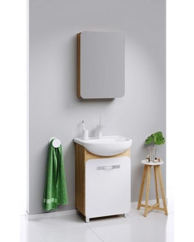 Комплект мебели дуб сонома/белый 55,5 см Aqwella Vega Veg.01.05 + 12091 + Veg.04.05