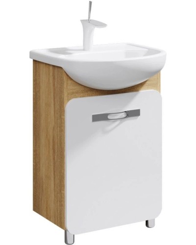 Комплект мебели дуб сонома/белый 55,5 см Aqwella Vega Veg.01.05 + 12091 + Veg.04.05