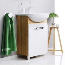 Комплект мебели дуб сонома/белый 55,5 см Aqwella Vega Veg.01.05 + 12091 + Veg.04.05