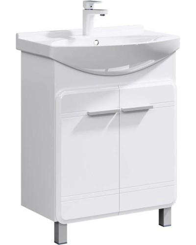 Комплект мебели белый глянец 66 см Aqwella Corsica Kor.01.06 + 4640021062296 + Kor.04.06