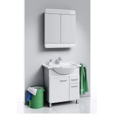 Комплект мебели белый глянец 77,5 см Aqwella Corsica KOR0107 + 4620008197470 + Kor.04.07