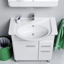 Комплект мебели белый глянец 77,5 см Aqwella Corsica KOR0107 + 4620008197470 + Kor.04.07