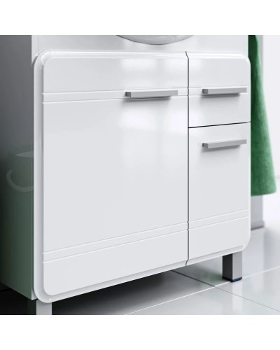 Комплект мебели белый глянец 77,5 см Aqwella Corsica KOR0107 + 4620008197470 + Kor.04.07