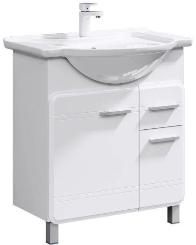 Комплект мебели белый глянец 77,5 см Aqwella Corsica KOR0107 + 4620008197470 + Kor.04.07