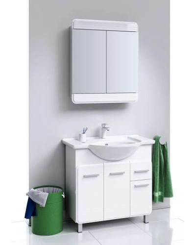 Комплект мебели белый глянец 88 см Aqwella Corsica KOR0108 + 4620008197357 + Kor.04.07