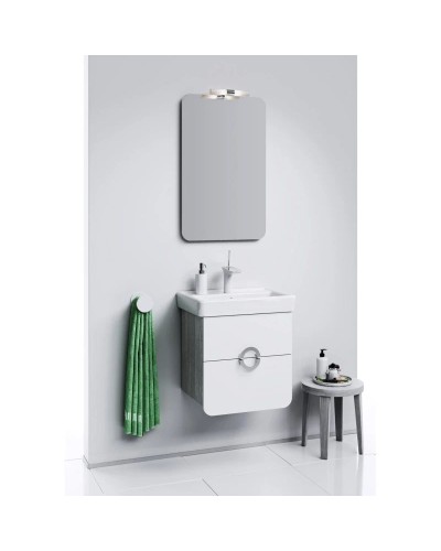 Комплект мебели белый матовый/дуб седой 55 см Aqwella Alicante Alic.01.05/Gray + 30969 + Alic.02.05