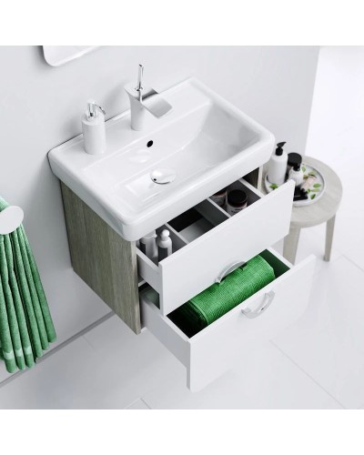 Комплект мебели белый матовый/дуб седой 55 см Aqwella Alicante Alic.01.05/Gray + 30969 + Alic.02.05