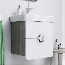 Комплект мебели белый матовый/дуб седой 55 см Aqwella Alicante Alic.01.05/Gray + 30969 + Alic.02.05