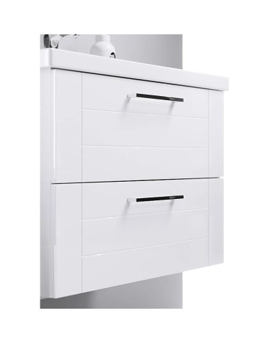 Комплект мебели белый глянец 70,5 см Aqwella Manchester MAN01072 + 4620008197746 + SM0207