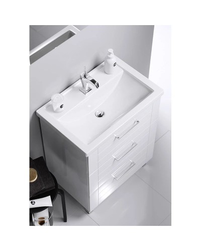 Комплект мебели белый глянец 70,5 см Aqwella Manchester MAN01073 + 4620008197746 + SM0207