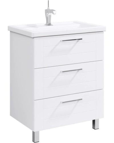 Комплект мебели белый глянец 70,5 см Aqwella Manchester MAN01073 + 4620008197746 + SM0207