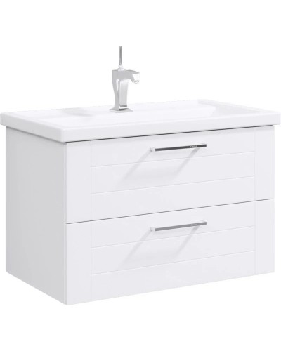 Комплект мебели белый глянец 81,5 см Aqwella Manchester MAN01082 + 4640021064733 + SM0208