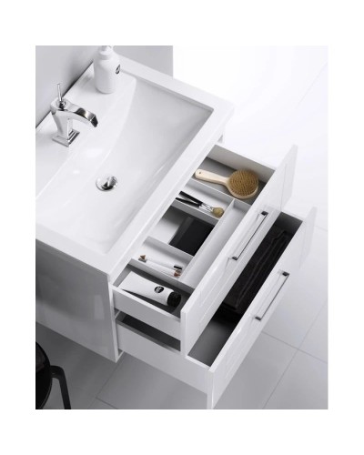 Комплект мебели белый глянец 81,5 см Aqwella Manchester MAN01082 + 4640021064733 + SM0208