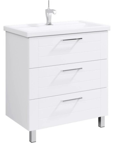 Комплект мебели белый глянец 81,5 см Aqwella Manchester MAN01083 + 4640021064733 + SM0208