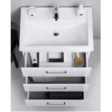 Комплект мебели белый глянец 81,5 см Aqwella Manchester MAN01083 + 4640021064733 + SM0208