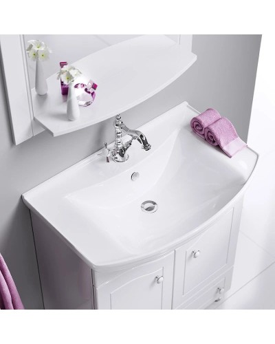 Комплект мебели белый глянец 76,5 см Aqwella Franchesca FR0107 + 4620008197470 + FR0207