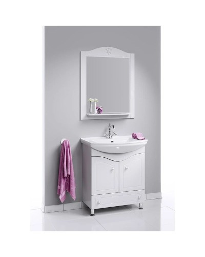 Комплект мебели белый глянец 87 см Aqwella Franchesca FR0108 + 4620008197357 + FR0208