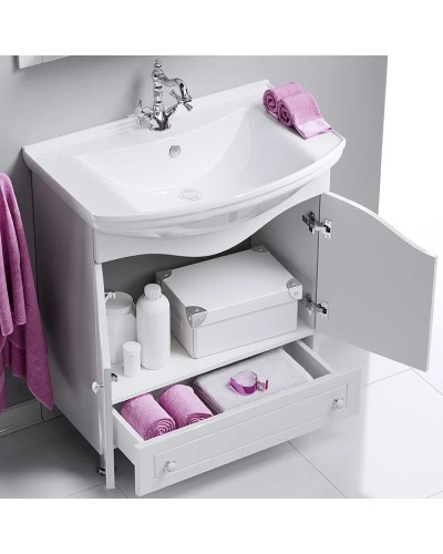 Комплект мебели белый глянец 87 см Aqwella Franchesca FR0108 + 4620008197357 + FR0208