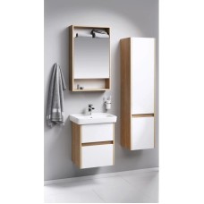 Комплект мебели дуб балтийский/белый глянец 50 см Aqwella City CI0105DB + 195032 + SIT0405DB