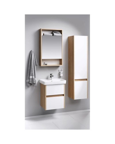 Комплект мебели дуб балтийский/белый глянец 50 см Aqwella City CI0105DB + 195032 + SIT0405DB