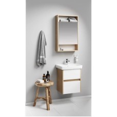 Комплект мебели дуб балтийский/белый глянец 50 см Aqwella City CI0105DB + 195032 + SIT0405DB