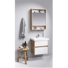 Комплект мебели дуб балтийский/белый глянец 60 см Aqwella City CI0106DB + UMMOD60SL/1 + SIT0406DB