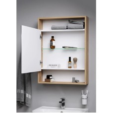 Комплект мебели дуб балтийский/белый глянец 60 см Aqwella City CI0106DB + UMMOD60SL/1 + SIT0406DB