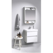 Комплект мебели дуб канадский/белый глянец 60 см Aqwella City CI0106DK + UMMOD60SL/1 + SIT0406DK