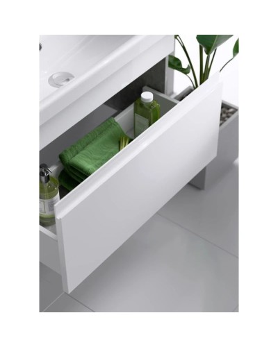 Комплект мебели белый глянец/бетон светлый 49,5 см Aqwella Smart SRT0105BS + UM-MOD50SL/1 + MC.04.05