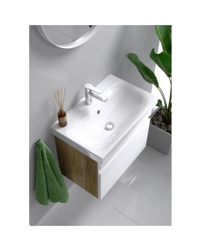 Комплект мебели белый глянец/дуб балтийский 49,5 см Aqwella Smart SRT0105DB + UM-MOD50SL/1 + MC.04.05