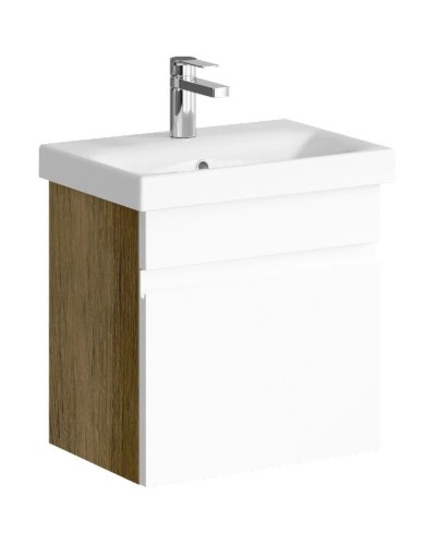 Комплект мебели белый глянец/дуб балтийский 49,5 см Aqwella Smart SRT0105DB + UM-MOD50SL/1 + MC.04.05