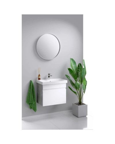 Комплект мебели белый глянец/бетон светлый 60 см Aqwella Smart SRT0106BS + UMMOD60SL/1 + RM0206W