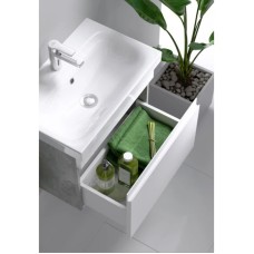 Комплект мебели белый глянец/бетон светлый 60 см Aqwella Smart SRT0106BS + UMMOD60SL/1 + RM0206W