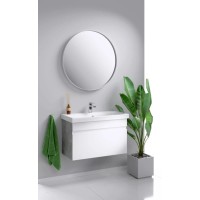 Комплект мебели белый глянец/бетон светлый 80 см Aqwella Smart SRT0108BS + UM-MOD80SL/1 + RM0208W