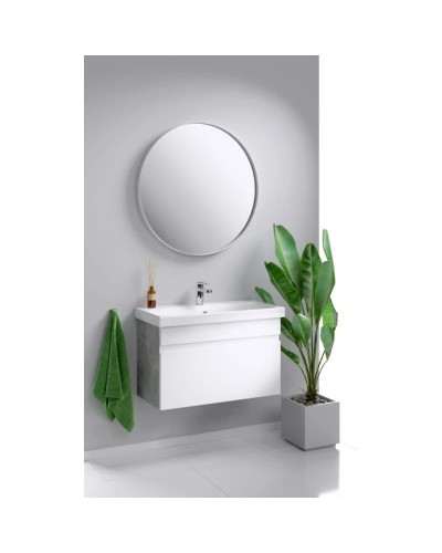 Комплект мебели белый глянец/бетон светлый 80 см Aqwella Smart SRT0108BS + UM-MOD80SL/1 + RM0208W