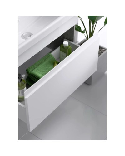 Комплект мебели белый глянец/бетон светлый 80 см Aqwella Smart SRT0108BS + UM-MOD80SL/1 + RM0208W