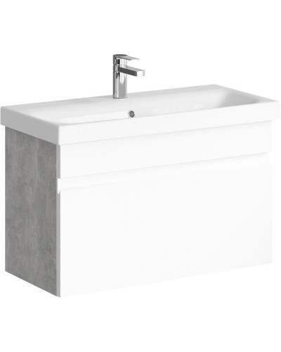 Комплект мебели белый глянец/бетон светлый 80 см Aqwella Smart SRT0108BS + UM-MOD80SL/1 + RM0208W