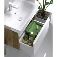 Комплект мебели белый глянец/дуб балтийский 80 см Aqwella Smart SRT0108DB + UM-MOD80SL/1 + MC.04.08