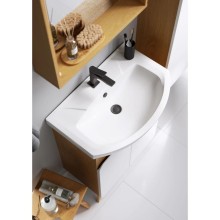 Комплект мебели дуб золотой/белый матовый 66 см Aqwella Basic BAS0106DZ + 4620008192475 + BAS0207DZ